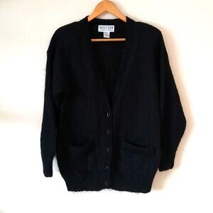 Western Connection vintage wool blend cardigan sweater with shoulder pads